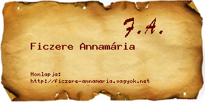 Ficzere Annamária névjegykártya